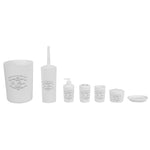 Load image into Gallery viewer, Home Basics Paris Collection 7 Piece Bath Ensemble, White $10 EACH, CASE PACK OF 12