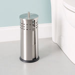 Load image into Gallery viewer, Home Basics Vented Matte Stainless Steel Bath Tissue Reserve with Lid, Silver $5.00 EACH, CASE PACK OF 12