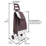 Load image into Gallery viewer, Home Basics Solid Rolling Shopping Cart - Assorted Colors