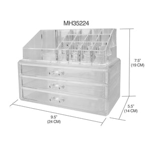 Home Basics 3 Tier Plastic Cosmetic Organizer, Clear $10.00 EACH, CASE PACK OF 4
