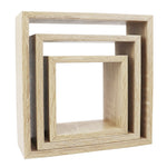 Load image into Gallery viewer, Home Basics 3-Piece MDF Floating Wall Cubes, Oak $12.00 EACH, CASE PACK OF 6

