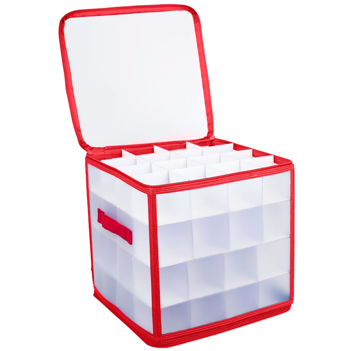 Simplify 64 Count Stackable Christmas Ornament Storage Box - Red