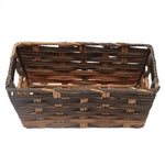 Load image into Gallery viewer, Home Basics Small Faux Rattan Basket with Cut-out Handles, Coffee $6.50 EACH, CASE PACK OF 6