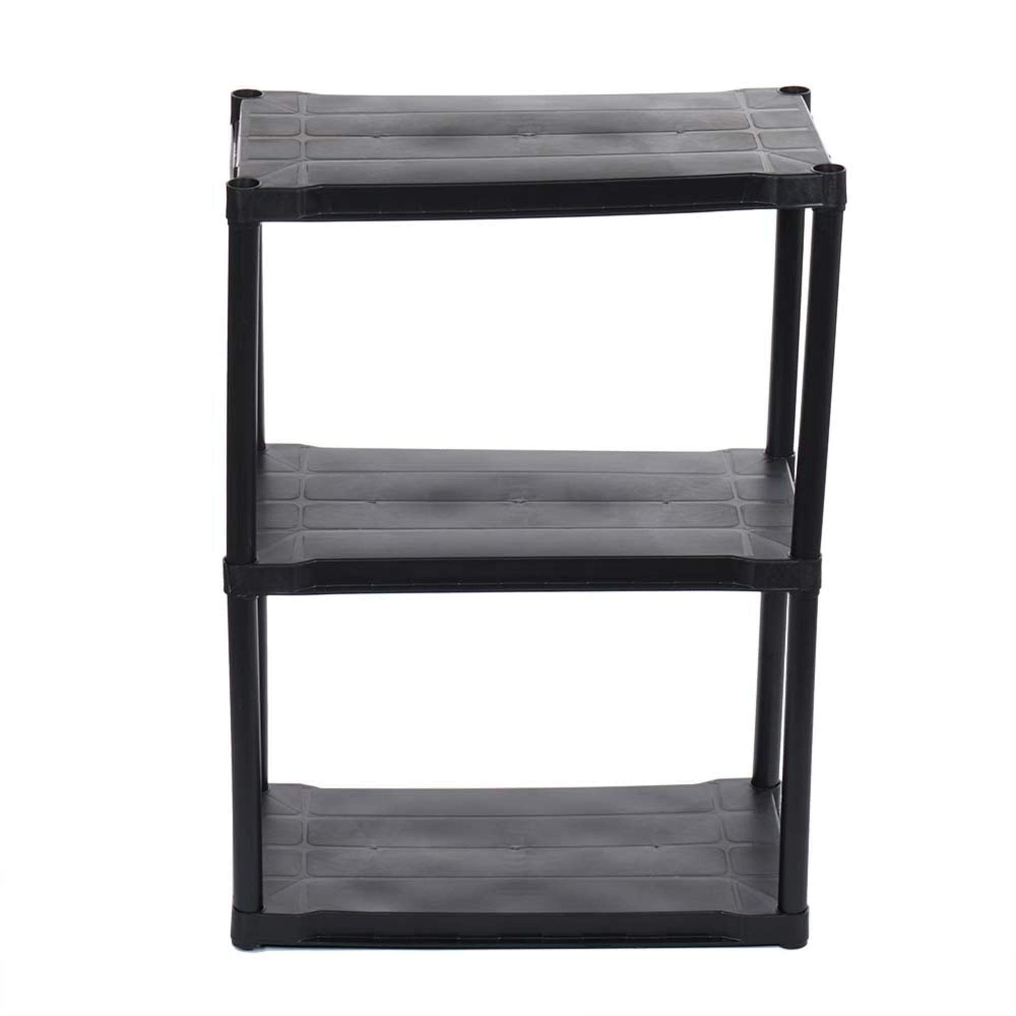 Home Basics 3 Tier Plastic Shelf, (37-inch), Black $25.00 EACH, CASE PACK OF 1
