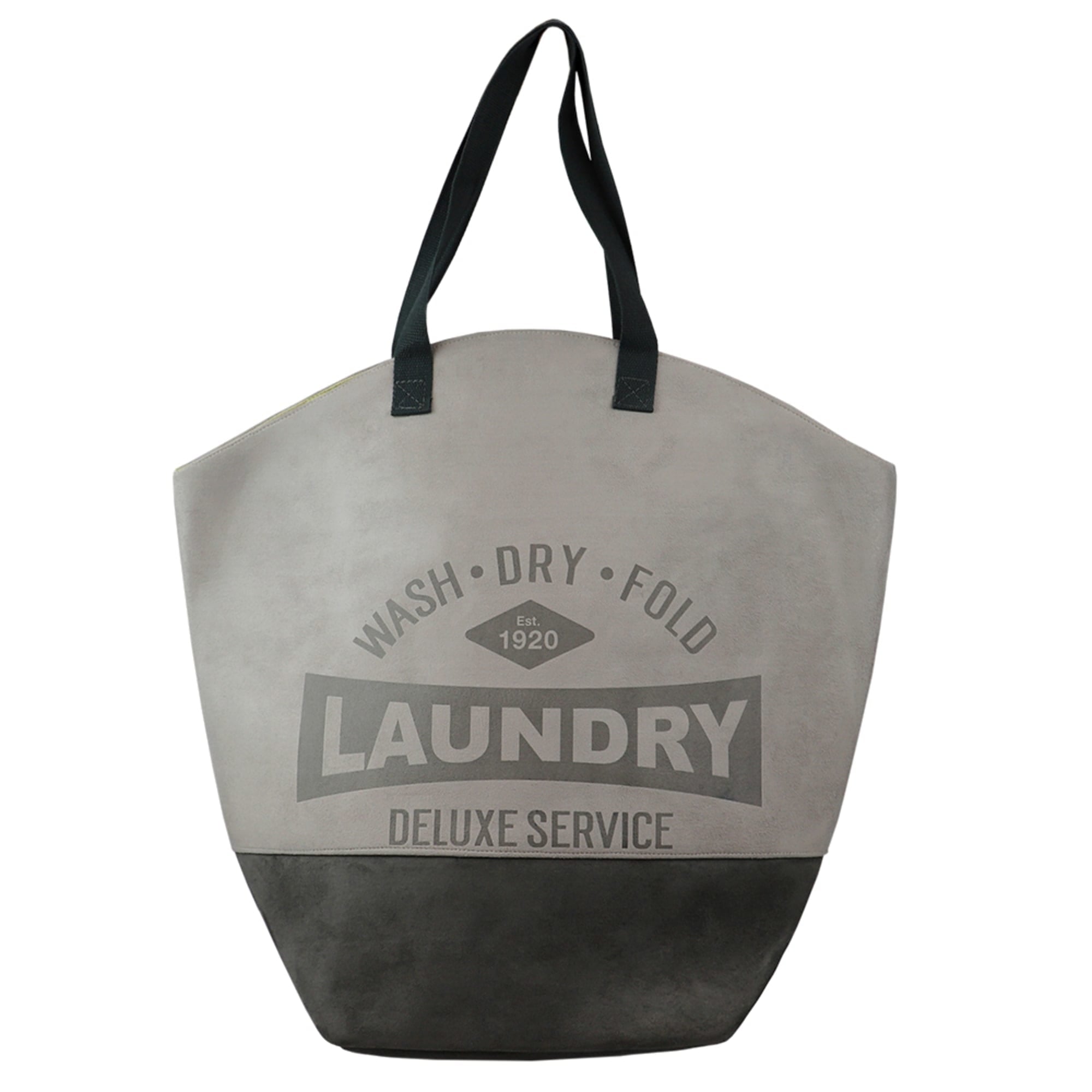 Home Basics Deluxe Service Wash Dry Fold Canvas Laundry Tote, Grey $10.00 EACH, CASE PACK OF 6