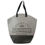 Load image into Gallery viewer, Home Basics Deluxe Service Wash Dry Fold Canvas Laundry Tote, Grey $10.00 EACH, CASE PACK OF 6
