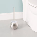 Load image into Gallery viewer, Home Basics Hide-Away Toilet Brush with Round Stainless Steel Hygienic Holder, Silver $10.00 EACH, CASE PACK OF 12
