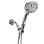 Load image into Gallery viewer, Home Basics Round 5 Function Handheld Shower Massager with 5 ft Tangle-Free Hose, Chrome $10.00 EACH, CASE PACK OF 12
