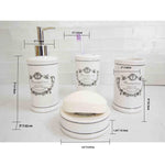 Load image into Gallery viewer, Home Basics Beautiful Rose 4 Piece Dolomite Bath Accessory Set, White $8 EACH, CASE PACK OF 12