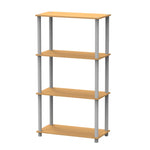 Load image into Gallery viewer, Home Basics 4 Tier Storage Shelf, Beech $40 EACH, CASE PACK OF 1
