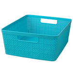 Load image into Gallery viewer, Home Basics Trellis Large Plastic Storage Basket with Cut-Out Handles - Assorted Colors
