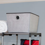 Load image into Gallery viewer, Home Basics Herringbone Large Non-Woven Open Storage Tote, Grey $6.00 EACH, CASE PACK OF 12