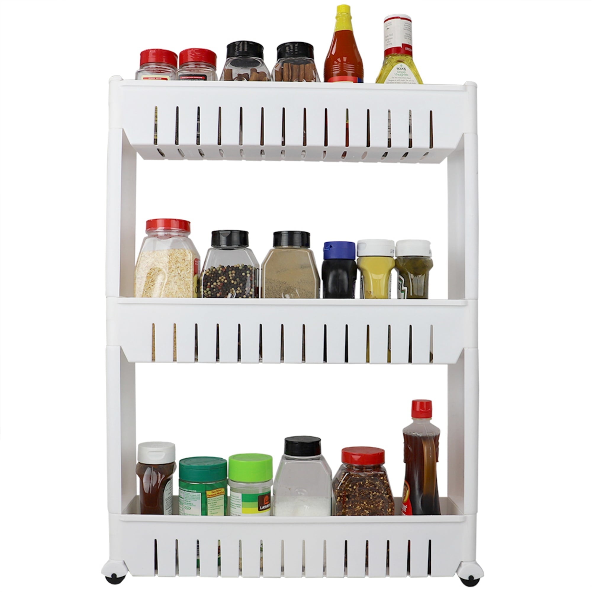 Home Basics 3 Tier Plastic Storage Tower with Wheels, White $12.00 EACH, CASE PACK OF 4