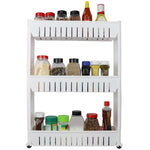 Load image into Gallery viewer, Home Basics 3 Tier Plastic Storage Tower with Wheels, White $12.00 EACH, CASE PACK OF 4

