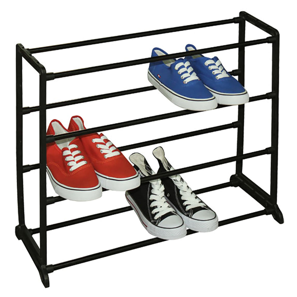 Home Basics 12 Pair Non-Woven Multi-Purpose Stackable Free-Standing Shoe  Rack, Grey, STORAGE ORGANIZATION