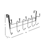 Load image into Gallery viewer, Home Basics Nico 6 Hook Over the Door Hanging Rack, Chrome $6.00 EACH, CASE PACK OF 12