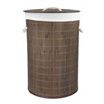 Load image into Gallery viewer, Home Basics Round Foldable Bamboo Hamper, Brown $15.00 EACH, CASE PACK OF 6