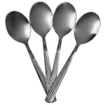 Load image into Gallery viewer, Silver 4-Piece Tea Spoon Set - Mirror Finish Stainless Steel Flatware Dinner, Tea, Dessert Utensils - Essential Kitchen Cutlery Set, Dishwasher Safe $2.00 EACH, CASE PACK OF 24