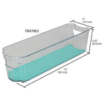 Load image into Gallery viewer, Home Basics 4&quot; x 15&quot;  Multi-Purpose Plastic Fridge Bin with Rubber Lining, Turquoise $3 EACH, CASE PACK OF 12
