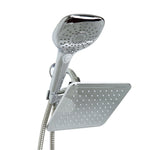 Load image into Gallery viewer, Home Basics Dual Rainfall Shower Massager, Chrome $20.00 EACH, CASE PACK OF 6