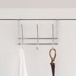Load image into Gallery viewer, Home Basics Chrome Plated Over the Door 3 Double-Hook Hanging Rack $5.00 EACH, CASE PACK OF 24
