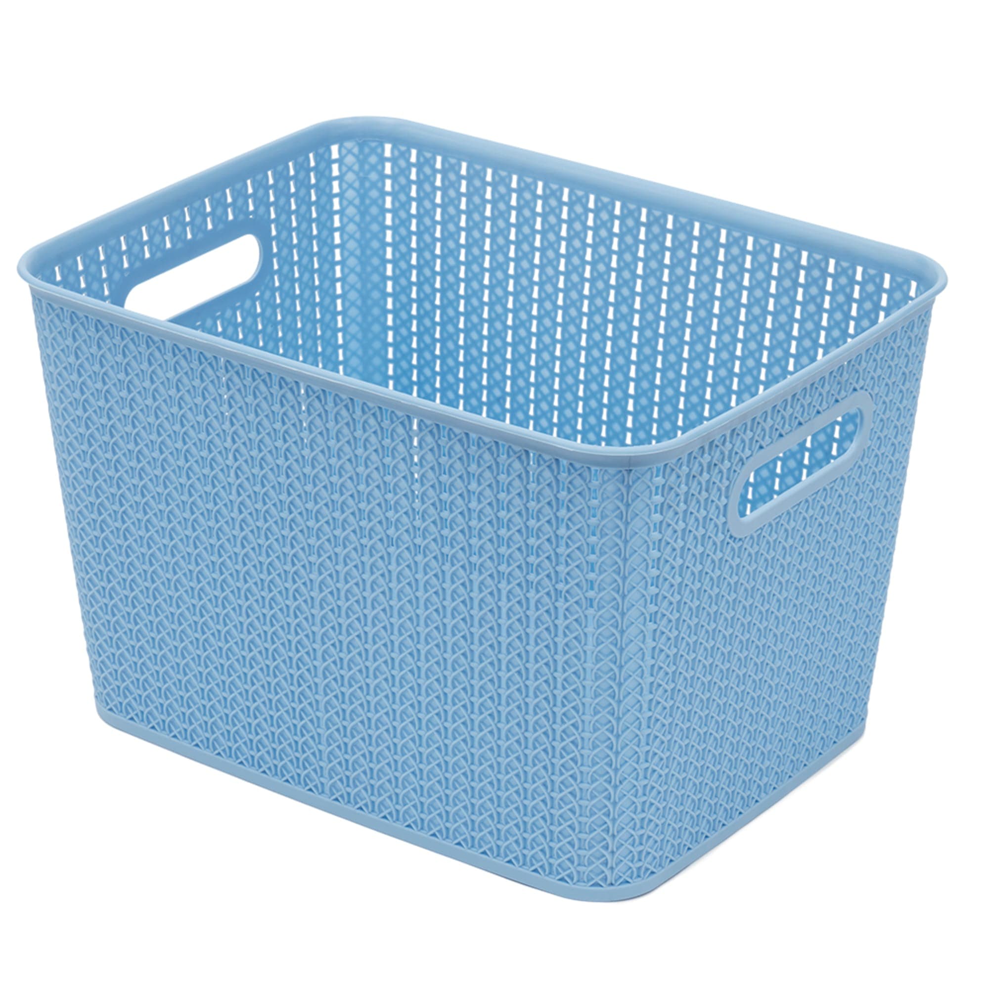 Home Basics 20 Liter Plastic Basket With Handles, Blue $6.00 EACH, CASE PACK OF 4