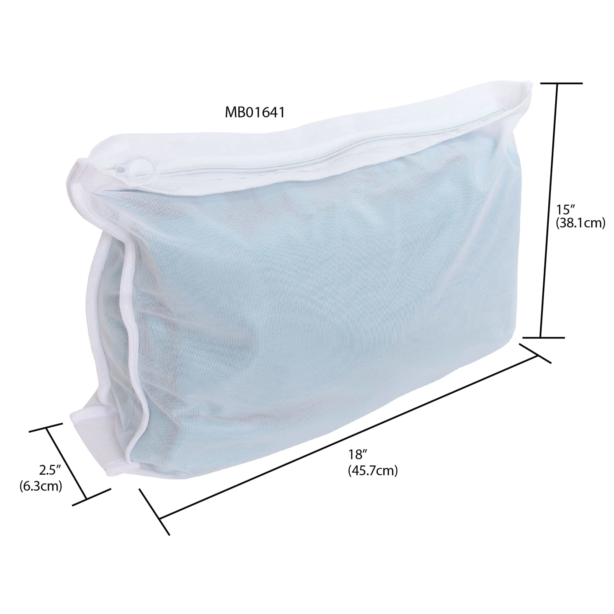 Home Basics Finely Netted Breathable Micro Mesh Intimates Square Laundry Wash Bag with Rust-Proof Zipper Closure, White $3.00 EACH, CASE PACK OF 24