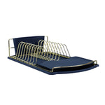 Load image into Gallery viewer, Michael Graves Design Gold Finish Steel Wire Compact Dish Rack with Oversized Utensil Holder, Indigo $12.00 EACH, CASE PACK OF 6