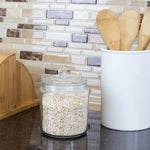 Load image into Gallery viewer, Home Basics Renaissance Collection Small 1 Lt Glass Jar with Easy Grab Knob Handles, Clear $3.00 EACH, CASE PACK OF 6