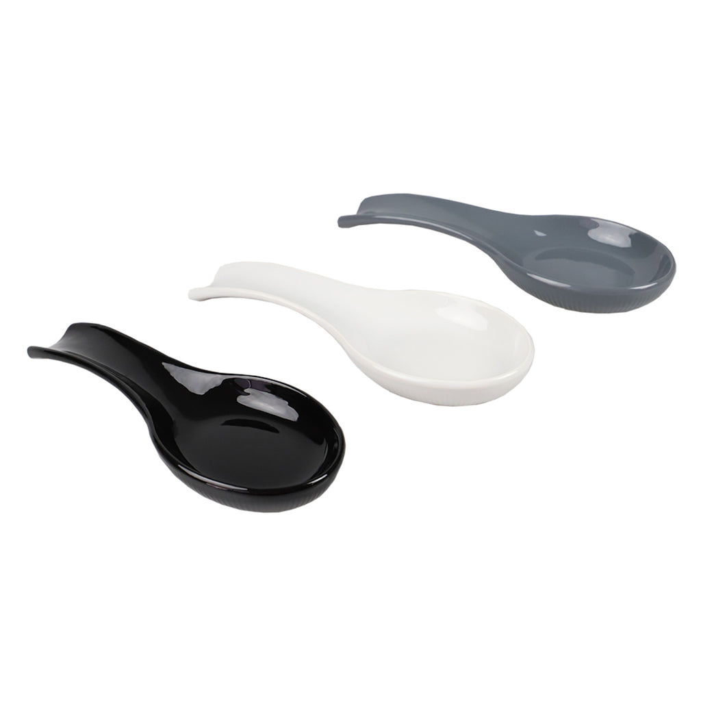 Home Basics 9.75" x 3.5" Ceramic Spoon Rest - Assorted Colors