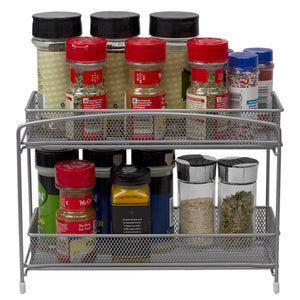Home Basics 2 Tier Mesh Steel Helper Shelf with Removable Sliding Baskets, Silver $10 EACH, CASE PACK OF 6