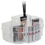 Load image into Gallery viewer, Home Basics Half Moon Shatter-Resistant Plastic Cosmetic Organizer, Clear $8 EACH, CASE PACK OF 12