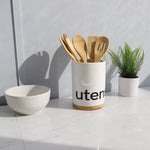 Load image into Gallery viewer, Home Basics Ceramic Utensil Holder with Bamboo Base $6.00 EACH, CASE PACK OF 6