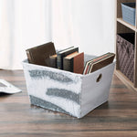 Load image into Gallery viewer, Home Basics Large Sequin Storage Bin, White/Silver $5 EACH, CASE PACK OF 12