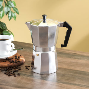 Home Basics 12 Cup Demitasse  Shot Aluminum Stovetop Espresso Maker, Grey $15.00 EACH, CASE PACK OF 12