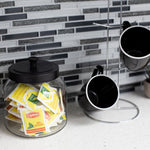 Load image into Gallery viewer, Home Basics Artisan 1.9 Lt Glass Jar with Black Top $4 EACH, CASE PACK OF 4