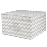 Load image into Gallery viewer, Home Basics Chevron Non-Woven Collapsible Multi-Purpose Jumbo Storage Box with Clear Window, Grey $6.00 EACH, CASE PACK OF 12