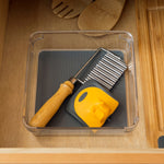 Load image into Gallery viewer, Home Basics 6" x 6" x 2" Plastic Drawer Organizer with Rubber Liner $3.00 EACH, CASE PACK OF 24