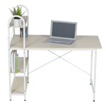 Load image into Gallery viewer, Home Basics Computer Desk With Shelves, Oak/White $100.00 EACH, CASE PACK OF 1
