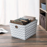 Load image into Gallery viewer, Home Basics Large Chevron Tote $6.00 EACH, CASE PACK OF 12