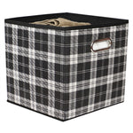 Load image into Gallery viewer, Home Basics Plaid Non-Woven Storage Bin with Grommet Handle, Black $4.00 EACH, CASE PACK OF 12
