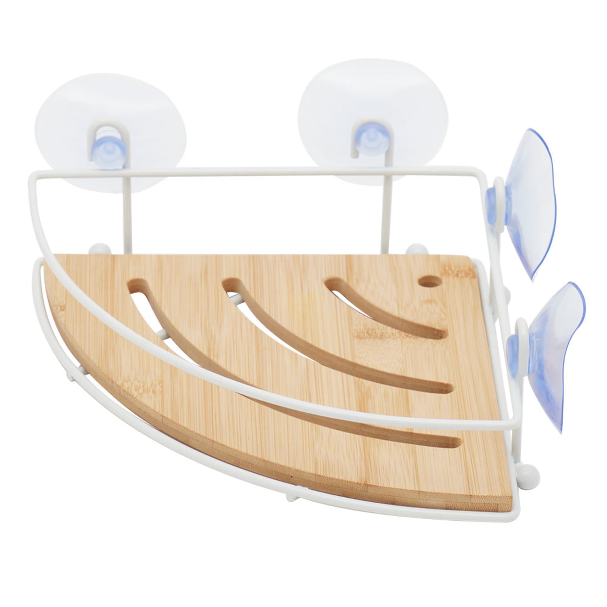 Home Basics Bamboo Shower Corner Caddy with 4 Suction Cups, Natural $4.00 EACH, CASE PACK OF 12