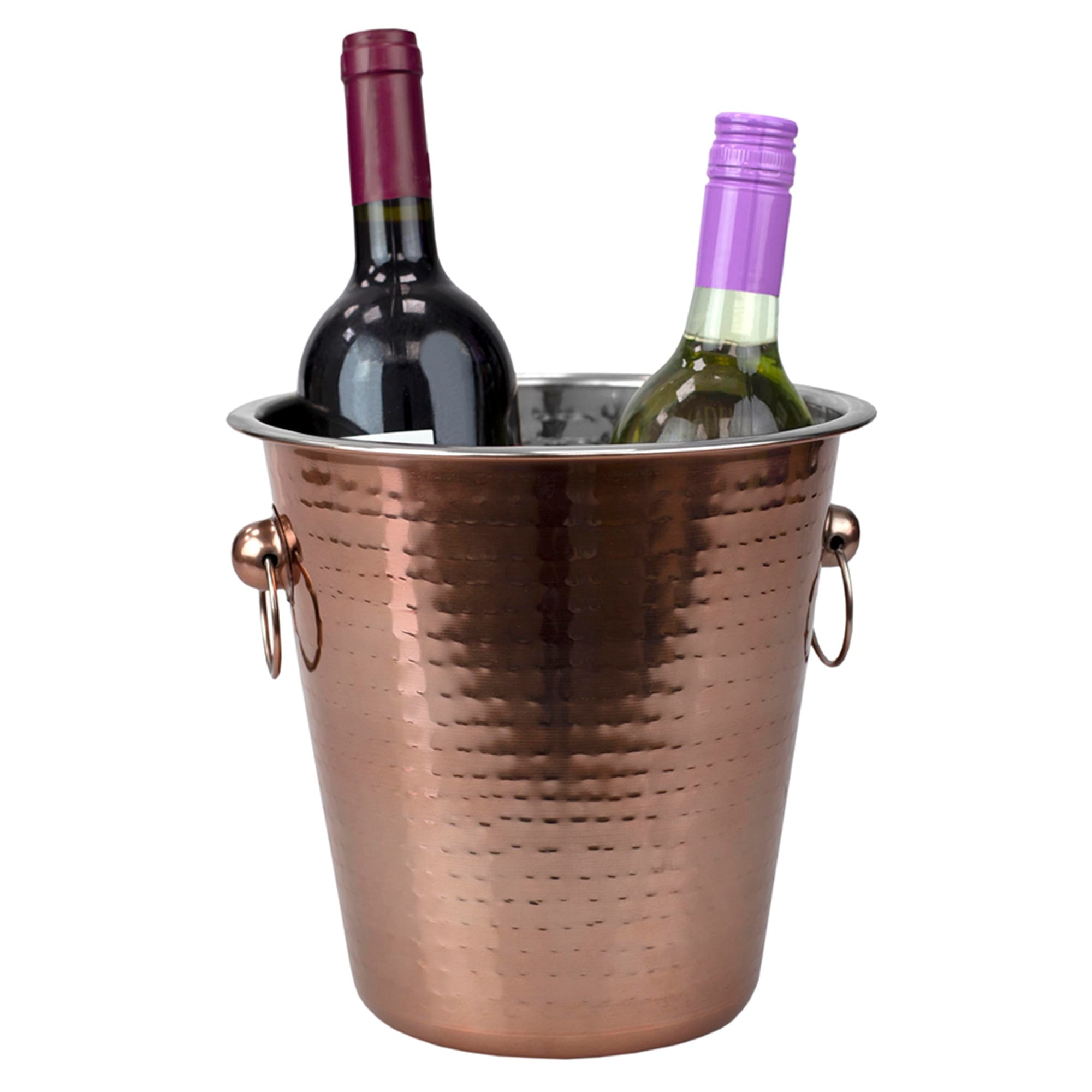 Home Basics 4 Qt Hammered Steel Ice and Beverage Storage Bucket with  Ring Handles, Copper $10 EACH, CASE PACK OF 12