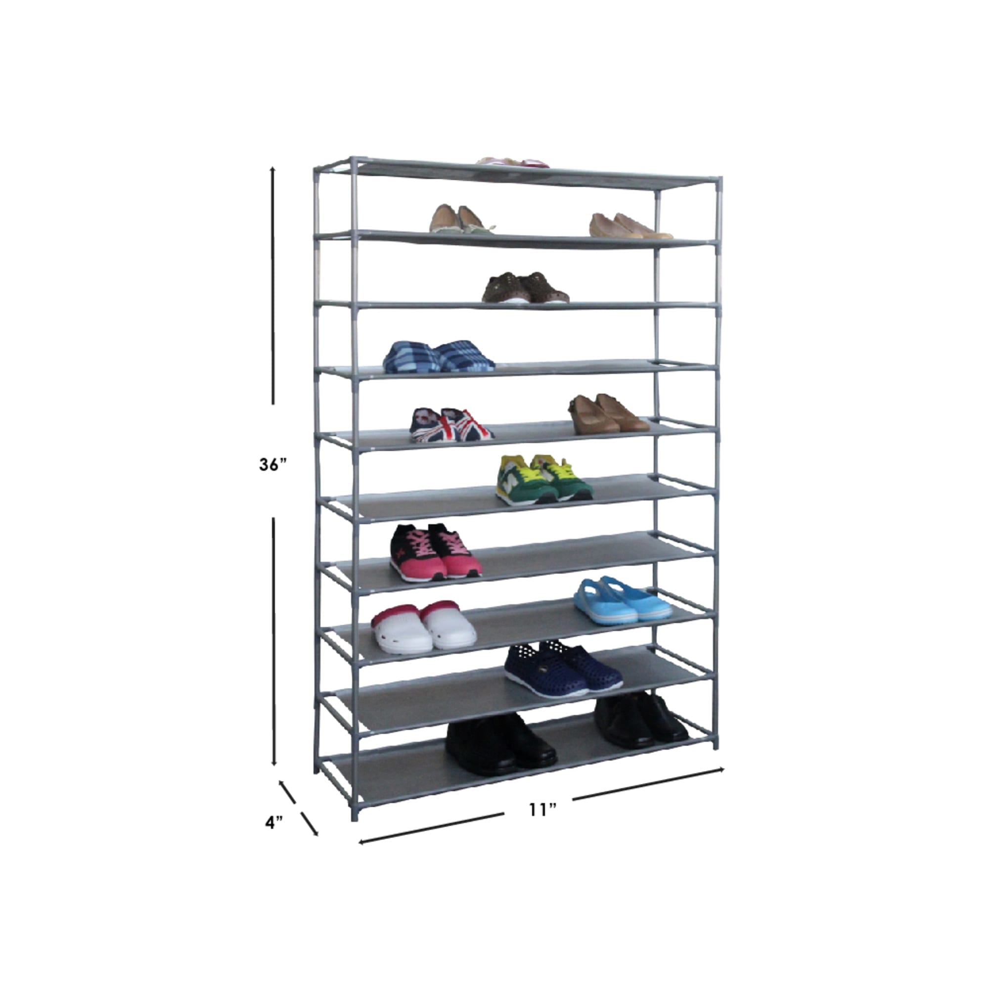 Home Basics 50 Pair Non-Woven Multi-Purpose Stackable Free-Standing Shoe Rack, Grey $25.00 EACH, CASE PACK OF 6