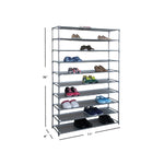 Load image into Gallery viewer, Home Basics 50 Pair Non-Woven Multi-Purpose Stackable Free-Standing Shoe Rack, Grey $25.00 EACH, CASE PACK OF 6
