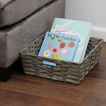 Load image into Gallery viewer, Home Basics Large Faux Rattan Basket with Cut-out Handles, Grey $10.00 EACH, CASE PACK OF 6