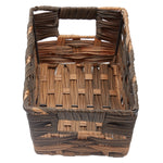 Load image into Gallery viewer, Home Basics Small Faux Rattan Basket with Cut-out Handles, Coffee $6.50 EACH, CASE PACK OF 6