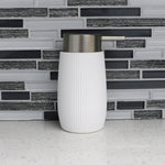 Load image into Gallery viewer, Home Basics 10 Oz. Ribbed Plastic Countertop Soap Dispenser, White $5 EACH, CASE PACK OF 12