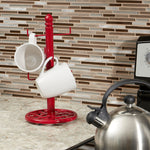 Load image into Gallery viewer, Home Basics Weave 6 Hook Cast Iron Mug Tree, Red $10.00 EACH, CASE PACK OF 3