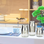 Load image into Gallery viewer, Home Basics 3 Piece Stainless Steel Canister Set with See-Through Glass Base, Silver $16.00 EACH, CASE PACK OF 4